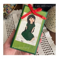 Hand painted wooden box winter cute girl art ...