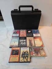 1988 CLIK CASE 16 Cassette Storage Carrying Case Tote Black-Plastic W/ 11 Tapes