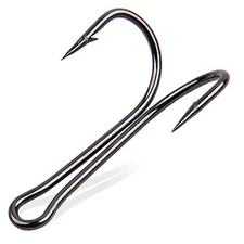 Classic Double Fishing Hooks,40/80pcs Open Shank Frog Hooks Barbed 6#-80PCS