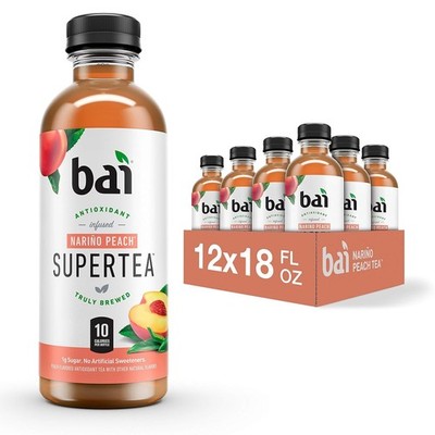Bai Iced Tea Narino Peach Antioxidant Infused Supertea Crafted 12 Count