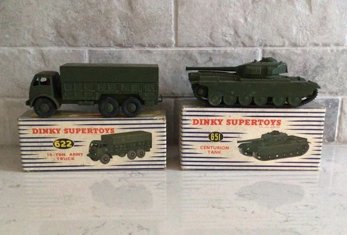 Vintage Dinky Toys Military 651 Centurion Tank 622 10 Ton Army Truck BOXES