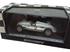 MINICHAMPS 1/43 Auto Union Type D Tazio Nuvolari #4 1938 Silver Diecast Model 