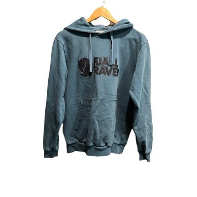 Fjallraven Blue Spellout Logo Men's Hoodie Sweatshirt Size Small