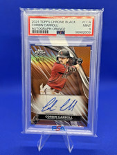 2024 Topps Chrome Black Corbin Carroll Orange Ref Auto /25 #CBA-CCA PSA9