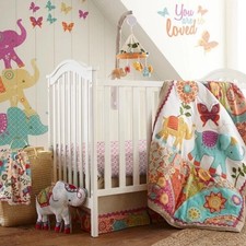 Levtex Zahara Nursery Crib Bedding Set Comforter Diaper Stacker Bedskirt Boho