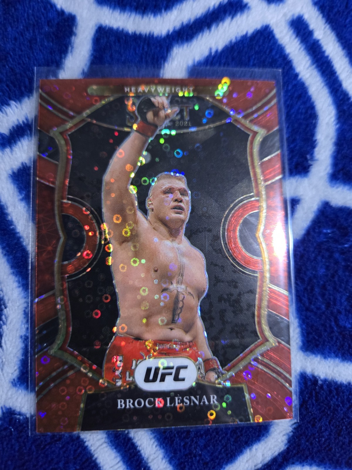 2021 Panini Select UFC - Concourse Brock Lesnar #18 Red Disco Prizm /199