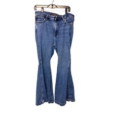 Wrangler Women's Jeans Retro 32x32 Blue High Rise Flared Pants Stretch