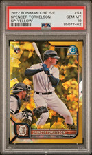SPENCER TORKELSON 2022 Bowman Chrome Sapphire SP Yellow 40/50 PSA 10 Gem Mint