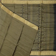 Namaste Vintage Black Sarees 100% Pure Silk Printed Indian Sari 6YD Craft Fabric