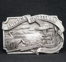 WD03172 COOL VINTAGE 1983 AMERICAN SPORTSMAN HUNTING COMMEMORATIVE BELT BUCKLE