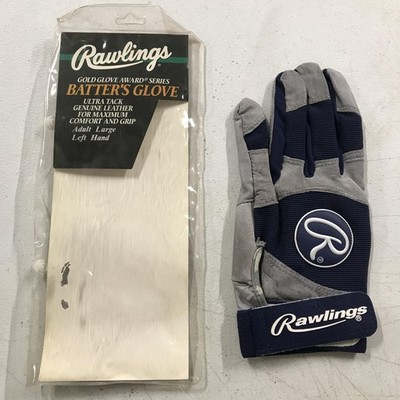 Rawlings Batters Glove Mens Large Left Hand Gray Blue Gold Glove Award Baseball