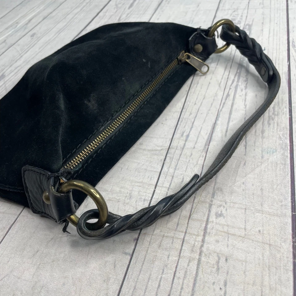 Vintage GAP Cow Split Fishtail Leather Top Handle Y2K Handbag hobo purse - Image 2 of 4