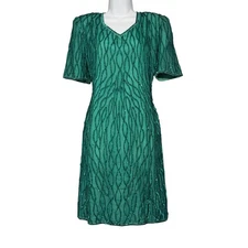 MARK & JOHN by SAM Vintage Pure Silk Beaded Sequins Cocktail Dress Size M Medium