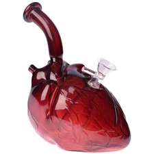 6.7" Real Heart Shaped HOOKAH Water Pipe - with 14M Bowl & 4mm Banger *USA*