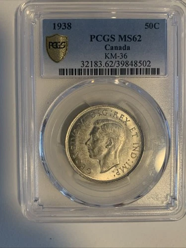 1938 Canada 50 Cents - PCGS MS62