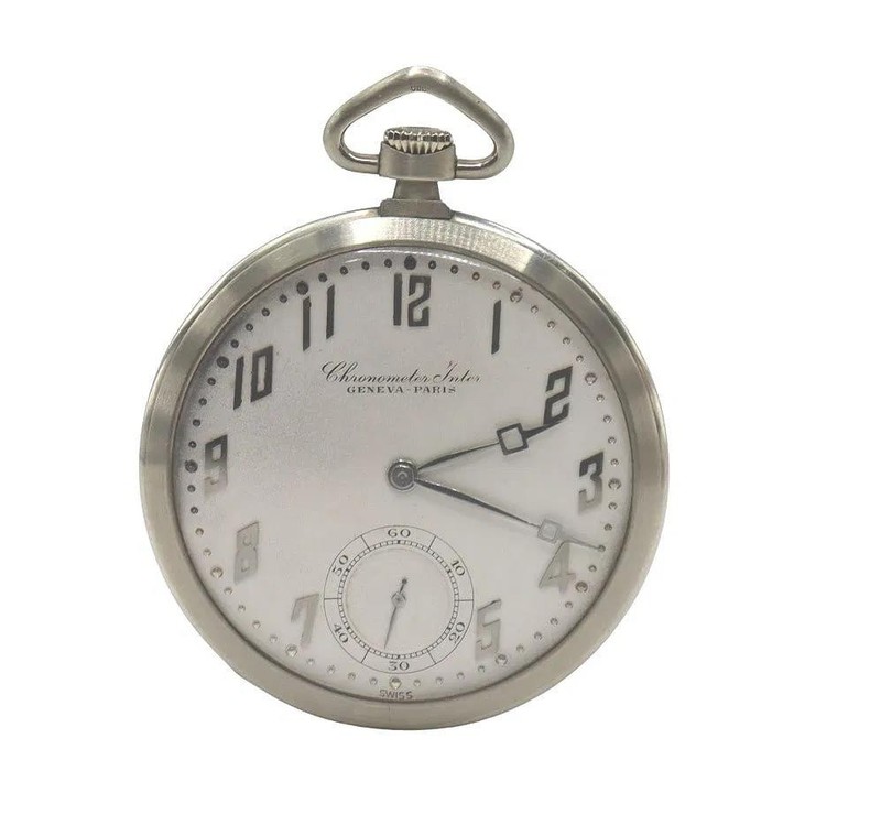NEW OLD STOCK 45MM INTER 14K GOLD 17 JEWEL NOTZ FRERES POCKET WATCH, RUNNING!