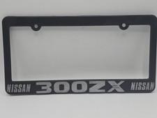Vintage Nissan 300zx Black Silver Raised Letter License Plate Frame Plastic