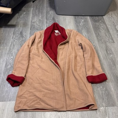 Neiman Marcus 100% Merino Wool Open Front Longline Coat Size Large