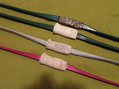 4 Solid Fiberglass Bows, 3 Shakespeare Recurves, 1 Paul Bunyan Longbow, Gd. Cond