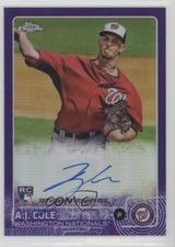 2015 Topps Chrome Rookie Auto Purple Refractor 127/250 AJ Cole #AR-AC Auto 1s7