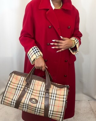 Burberry Vintage Check Nova Archive Logo Holdall Brown Luggage Bag