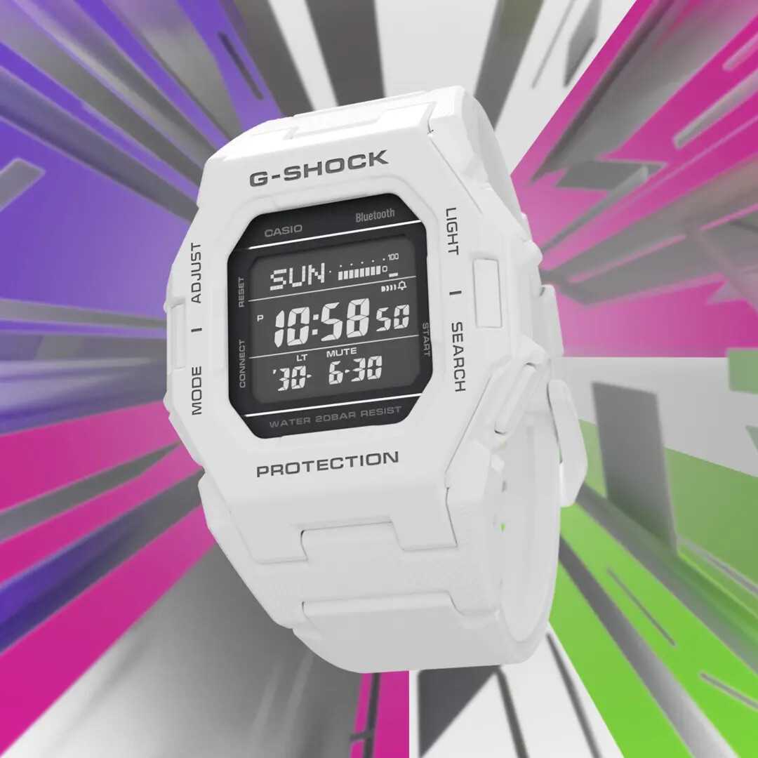CASIO G-SHOCK GD-B500-7JF Bluetooth Digital Quartz Watch White