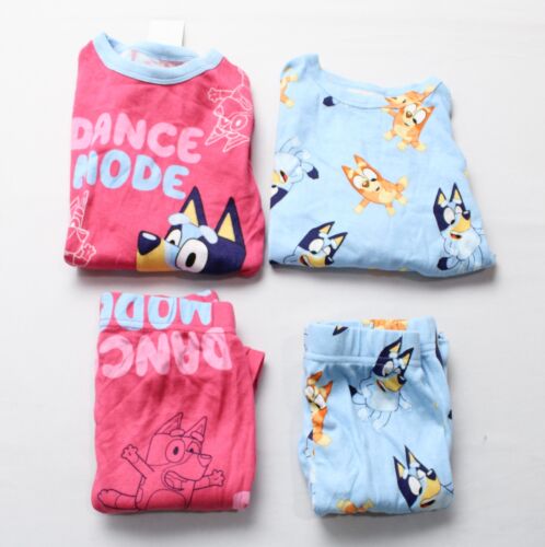 Bluey Girl's 100% Cotton 4-Piece Long Sleeve Pajama Pant Set CL8 Multi Size US:6