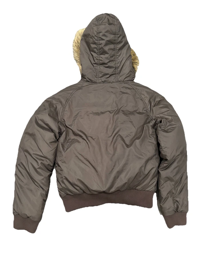 Ralph Lauren女式M巧克力60%羽绒短轰炸机夹克人造毛皮 — 第 3/4 张图片