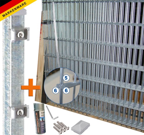 Doppelstabmattenzaun KomplettSet ink. Pfosten DoppelStab Matten Zaun