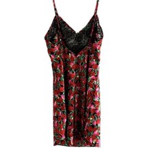 Victorias Secret Gold Label Slip Dress Size M Womens Pink Floral Satin Vintage