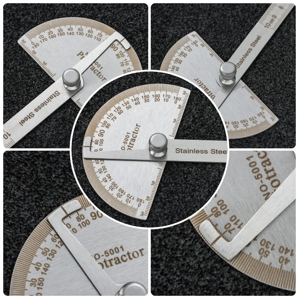 Adjustable Round Head Rotary Angle Finder Protractor Measuring Ruler ...