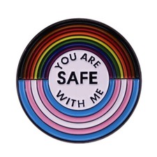 LGBTQ Pin Regenbogen Pride Gay Lesbian Trans Bisex You Are Safe With Me LGBTQIA+