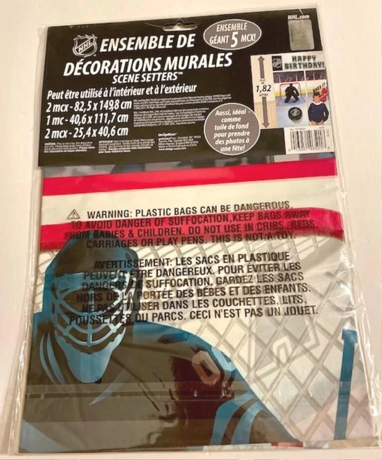 Póster de decoración de pared de fiesta de cumpleaños de la NHL Hockey Scene Setters Foto 3 de 3