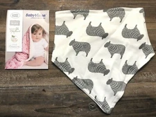 BabyVision Organic Cotton Drool Bib w/ Sheep, Neckerchief, Snaps for Sizing NEW