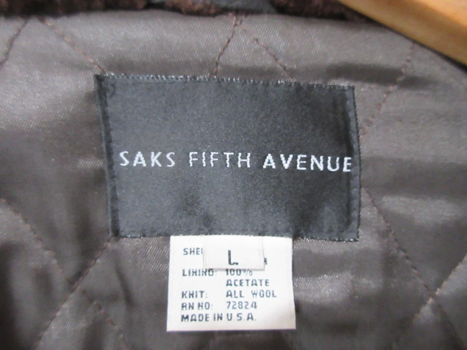 Casaco de voo masculino marrom Y2K jaqueta bombardeiro couro tamanho G vintage Saks Fifth Avenue EUA - Imagem 4 de 4