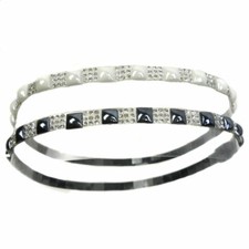 Rhinestones Thin Headband Headwrap w/ Beads Elastic Hairband