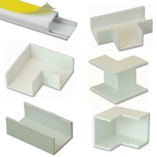 16 25 38 x 16mm Mini Cable Trunking Corners Connectors Angles Bends Tee Couplers