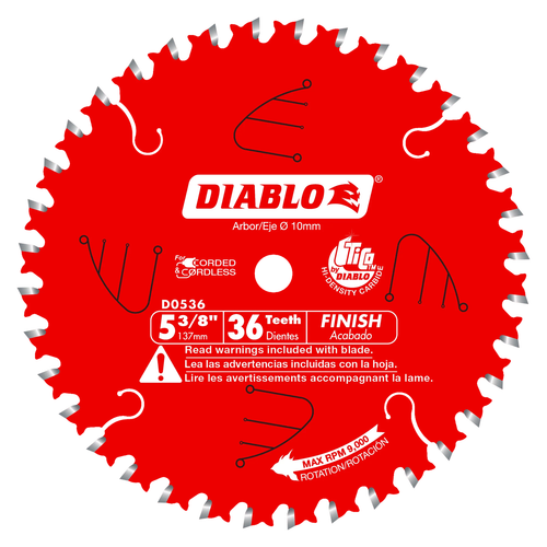 Diablo D0536X 5-3/8 Zoll x 36 Zähne Finish Trim Sägeblatt, neu - Bild 1 von 2