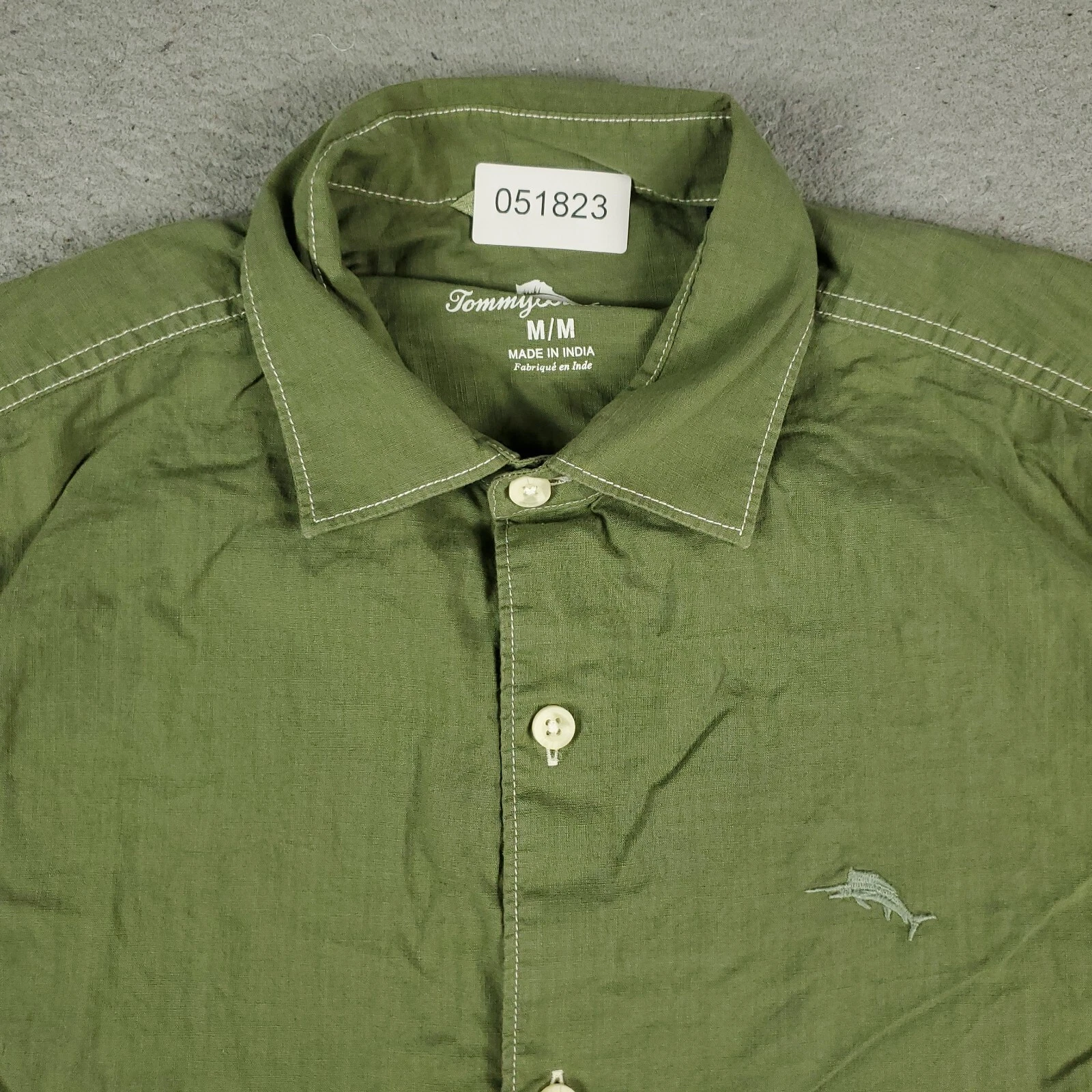 Tommy Bahama Shirt Mens Medium Green Casual Button Up Short Sleeve