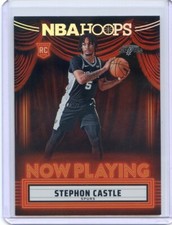 2024-25 Panini NBA Hoops STEPHON CASTLE RC ROOKIE #16 NOW PLAYING SILVER HOLO