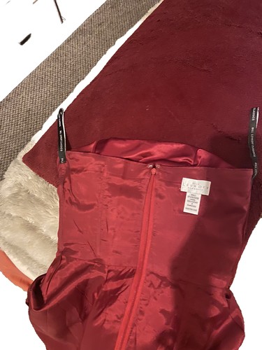 Bustier Strapless Red Maroon Gown- Petite-Size 4- From My Closet-smoke Free Home - Picture 8 of 9