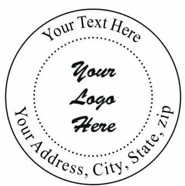 Custom Logo Round Self Ink Return Address Rubber Stamp, Logo stamp - USA  Seller