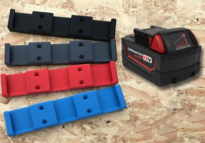 Triple Battery Wall Mount for Milwaukee M18 18v Batteries Battery Storage  -Qty:1