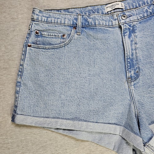 Abercrombie Fitch Mom Denim Shorts Womens High Rise Curve Love Cutoff 35 / 20 - Picture 2 of 10