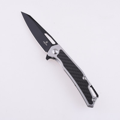 SHI9042S1B Shieldon Barraskewda D2 Black Blade 3Cr14/Carbon Fiber Handle IKBS