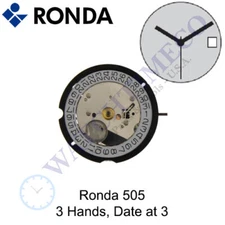 Genuine Ronda 505 Watch Movement Swiss Parts (Multiple Variations)