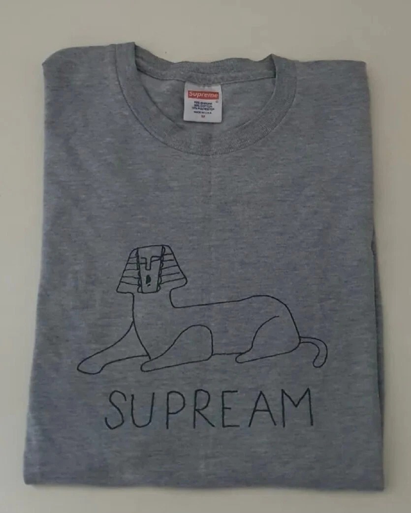 T Shirt SS13 Supreme Gonz Sphinx M Medio Grigio Heather 2013 Vintage Raro