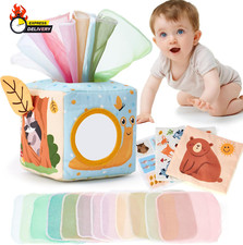 Baby Tissue Box Toy - Baby Toys 6-12 Months - Montessori Toys for 6 Month Old Mu