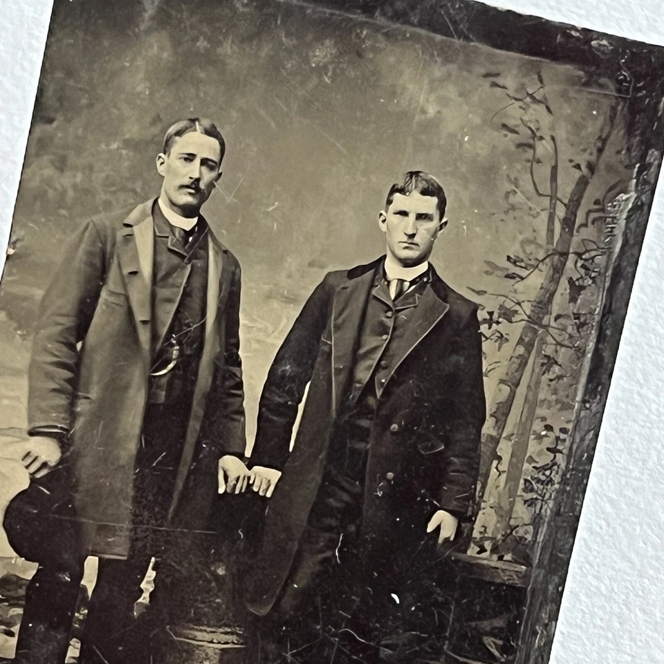 Antique Tintype Photograph Handsome Dapper Young Men Sharp Dressers - Image 4 of 4