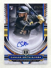 Canaan Smith-Njigba 2023 Topps Tribute Blue Auto RC /150 #TA-CSN Pirates Card